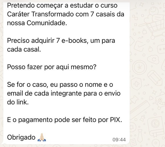 Depoimento sobre estudo com sete casais